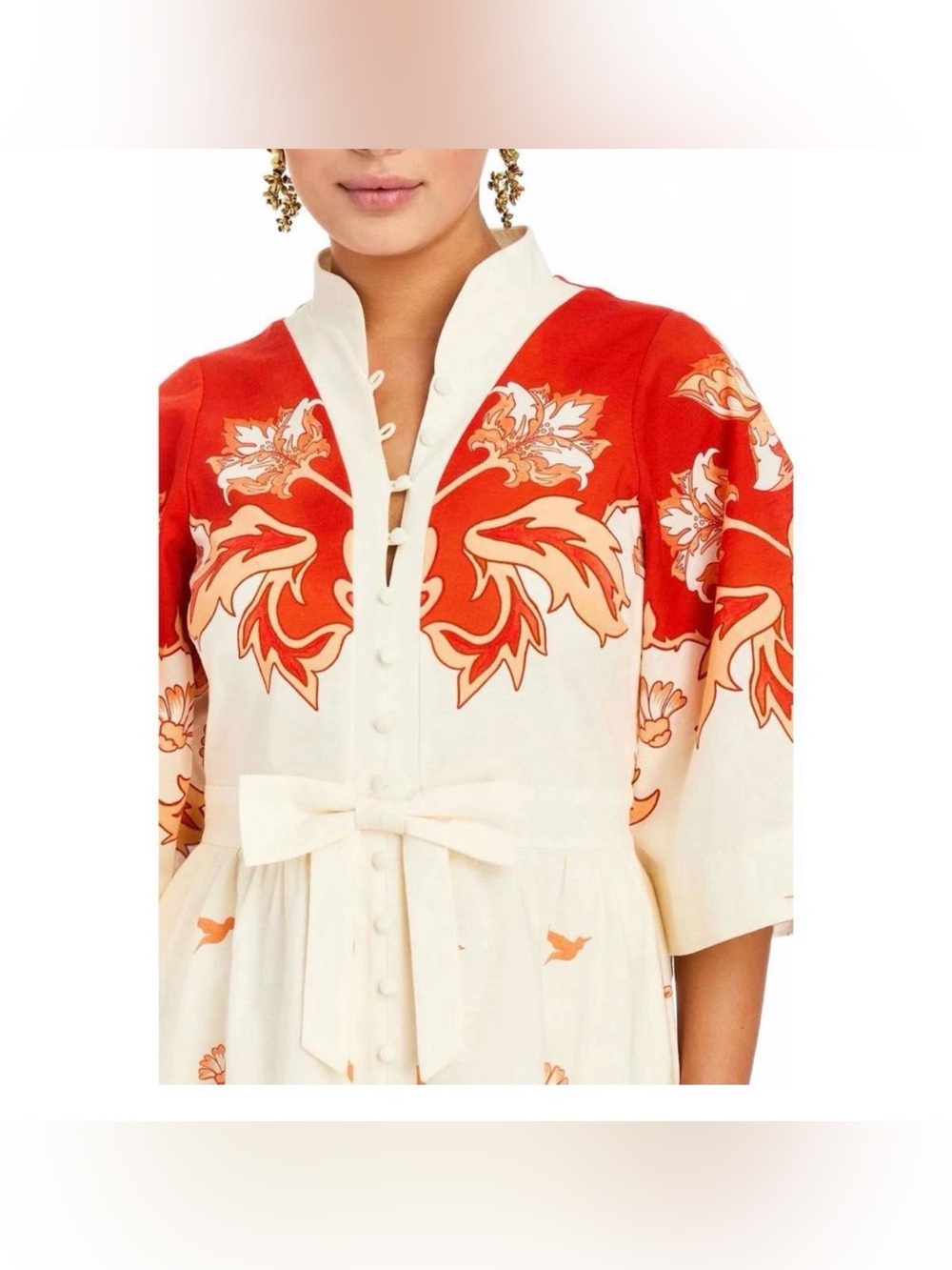 NEW MESTIZA NEW YORK carmen midi dress in sunset ivory 6 - Picture 3 of 5